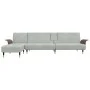 L-shaped sofa bed light gray velvet 279x140x70 cm by vidaXL, Sofas - Ref: Foro24-3157215, Price: 482,44 €, Discount: %