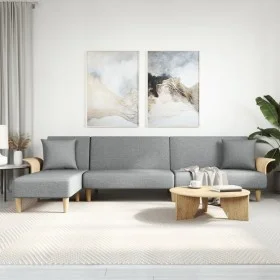 Sofá cama en forma de L tela gris claro 279x140x70 cm de vidaXL, Sofás - Ref: Foro24-3157211, Precio: 438,18 €, Descuento: %