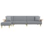 Sofá cama en forma de L tela gris claro 279x140x70 cm de vidaXL, Sofás - Ref: Foro24-3157211, Precio: 420,80 €, Descuento: %
