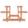Soporte para flores con ruedas madera maciza abeto 110x25x78 cm en Soportes para macetas | Comprar online en Foru.es