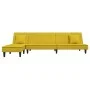 Sofá cama en forma de L terciopelo amarillo 255x140x70 cm de vidaXL, Sofás - Ref: Foro24-3157255, Precio: 373,27 €, Descuento: %