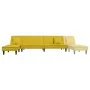 Sofá cama en forma de L terciopelo amarillo 255x140x70 cm de vidaXL, Sofás - Ref: Foro24-3157255, Precio: 373,27 €, Descuento: %