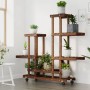 Soporte de flores con ruedas madera maciza abeto 95x25x101 cm en Soportes para macetas | Comprar online en Foru.es