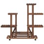 Soporte de flores con ruedas madera maciza abeto 95x25x101 cm en Soportes para macetas | Comprar online en Foru.es