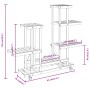 Soporte de flores con ruedas madera maciza abeto 95x25x101 cm en Soportes para macetas | Comprar online en Foru.es