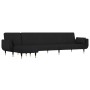 Sofá cama en forma de L terciopelo negro 275x140x70 cm de vidaXL, Sofás - Ref: Foro24-3157209, Precio: 498,30 €, Descuento: %