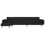 Sofá cama en forma de L terciopelo negro 275x140x70 cm de vidaXL, Sofás - Ref: Foro24-3157209, Precio: 498,30 €, Descuento: %