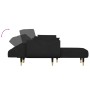 Sofá cama en forma de L terciopelo negro 275x140x70 cm de vidaXL, Sofás - Ref: Foro24-3157209, Precio: 498,30 €, Descuento: %