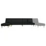 Sofá cama en forma de L tela negro 255x140x70 cm by vidaXL, Sofas - Ref: Foro24-3157249, Price: 394,51 €, Discount: %