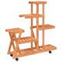 Soporte de flores con ruedas madera maciza abeto 95x25x101 cm en Soportes para macetas | Comprar online en Foru.es