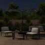 Sombrilla doble de jardín con luces LED negro 316x145 cm en Sombrillas | Comprar online en Foru.es