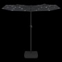 Sombrilla doble de jardín con luces LED negro 316x145 cm en Sombrillas | Comprar online en Foru.es
