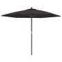 Sombrilla de jardín con poste de madera negro 299x240 cm en Sombrillas | Comprar online en Foru.es