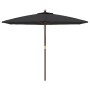 Sombrilla de jardín con poste de madera negro 299x240 cm en Sombrillas | Comprar online en Foru.es