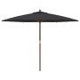 Sombrilla de jardín con poste de madera negro 299x240 cm en Sombrillas | Comprar online en Foru.es