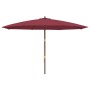 Sombrilla de jardín con poste de madera rojo burdeos 400x273 cm en Sombrillas | Comprar online en Foru.es