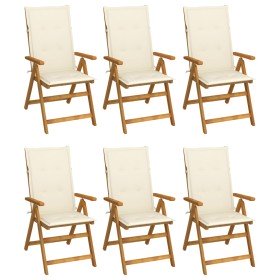 Sillas de jardín plegables 6 uds y cojines madera maciza acacia en Sillas de jardín | Comprar online en Foru.es