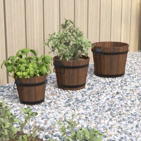 Juego de maceteros cubo de madera 3 piezas madera maciza abeto en Macetas y jardineras | Comprar online en Foru.es