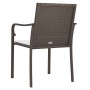 Sillas jardín y cojines 4 uds ratán sintético marrón 56x59x84cm de vidaXL, Sillas de jardín - Ref: Foro24-3187073, Precio: 19...