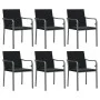 Sillas jardín y cojines 6 uds ratán sintético negro 56x59x84 cm de vidaXL, Sillas de jardín - Ref: Foro24-3187076, Precio: 30...