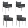 Sillas jardín y cojines 4 uds ratán sintético negro 54x61x83 cm de vidaXL, Sillas de jardín - Ref: Foro24-3187089, Precio: 32...