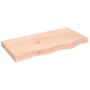 Estante de pared madera maciza roble sin tratar 80x40x(2-6) cm en Estanterías | Comprar online en Foru.es