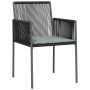 Sillas jardín con cojines 4 uds ratán PE negro 54x60,5x83,5cm de vidaXL, Sillas de jardín - Ref: Foro24-3187091, Precio: 263,...