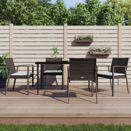 Sillas jardín cojines 4 uds ratán sintético marrón 56,5x57x83cm de vidaXL, Sillas de jardín - Ref: Foro24-3187077, Precio: 26...