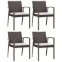Sillas jardín cojines 4 uds ratán sintético marrón 56,5x57x83cm de vidaXL, Sillas de jardín - Ref: Foro24-3187077, Precio: 26...