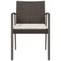 Sillas jardín cojines 4 uds ratán sintético marrón 56,5x57x83cm de vidaXL, Sillas de jardín - Ref: Foro24-3187077, Precio: 26...