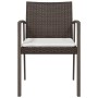 Sillas jardín cojines 4 uds ratán sintético marrón 56,5x57x83cm de vidaXL, Sillas de jardín - Ref: Foro24-3187077, Precio: 27...