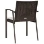 Sillas jardín cojines 4 uds ratán sintético marrón 56,5x57x83cm de vidaXL, Sillas de jardín - Ref: Foro24-3187077, Precio: 26...
