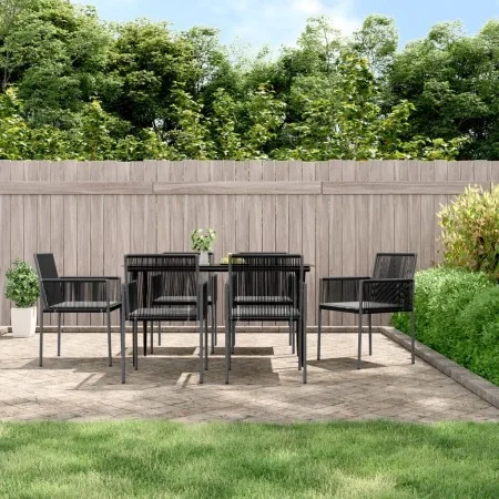 Sillas jardín con cojines 6 uds ratán PE negro 54x60,5x83,5cm de vidaXL, Sillas de jardín - Ref: Foro24-3187092, Precio: 419,...