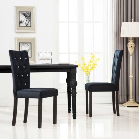 Sillas de comedor 2 unidades terciopelo negro de vidaXL, Sillas de comedor - Ref: Foro24-246486, Precio: 170,36 €, Descuento: %