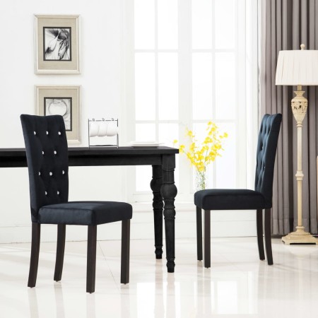 Sillas de comedor 2 unidades terciopelo negro de vidaXL, Sillas de comedor - Ref: Foro24-246486, Precio: 170,36 €, Descuento: %
