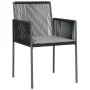 Sillas jardín con cojines 6 uds ratán PE negro 54x60,5x83,5cm de vidaXL, Sillas de jardín - Ref: Foro24-3187092, Precio: 419,...