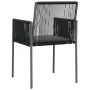 Sillas jardín con cojines 6 uds ratán PE negro 54x60,5x83,5cm de vidaXL, Sillas de jardín - Ref: Foro24-3187092, Precio: 419,...