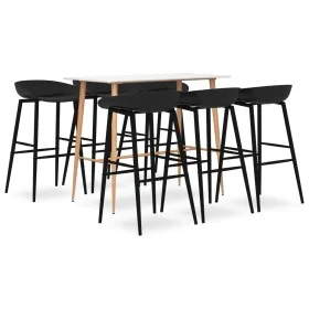 Mesa alta y taburetes de bar 7 piezas blanco y negro de vidaXL, muebles para cocinas y comedores - Ref: Foro24-3057451, Preci...