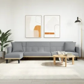 L-shaped sofa bed light gray fabric 275x140x70 cm by vidaXL, Sofas - Ref: Foro24-3157232, Price: 437,09 €, Discount: %