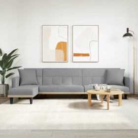 Sofá cama en forma de L tela gris claro 275x140x70 cm de vidaXL, Sofás - Ref: Foro24-3157232, Precio: 410,96 €, Descuento: %