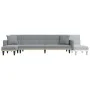 Sofá cama en forma de L tela gris claro 275x140x70 cm de vidaXL, Sofás - Ref: Foro24-3157232, Precio: 437,09 €, Descuento: %