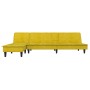 Sofá cama en forma de L terciopelo amarillo 255x140x70 cm de vidaXL, Sofás - Ref: Foro24-3157264, Precio: 387,16 €, Descuento: %