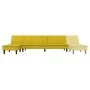Sofá cama en forma de L terciopelo amarillo 255x140x70 cm de vidaXL, Sofás - Ref: Foro24-3157264, Precio: 410,82 €, Descuento: %