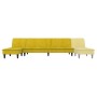 Sofá cama en forma de L terciopelo amarillo 255x140x70 cm de vidaXL, Sofás - Ref: Foro24-3157264, Precio: 387,16 €, Descuento: %