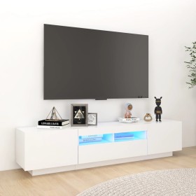 Mueble para TV con luces LED blanco 180x35x40 cm de vidaXL, Muebles TV - Ref: Foro24-3081897, Precio: 130,00 €, Descuento: %