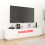 Mueble para TV con luces LED blanco 180x35x40 cm de vidaXL, Muebles TV - Ref: Foro24-3081897, Precio: 130,00 €, Descuento: %