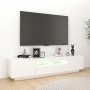 Mueble para TV con luces LED blanco 180x35x40 cm de vidaXL, Muebles TV - Ref: Foro24-3081897, Precio: 130,00 €, Descuento: %
