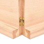 Estante de pared madera maciza roble sin tratar 220x50x(2-6) cm en Estanterías | Comprar online en Foru.es