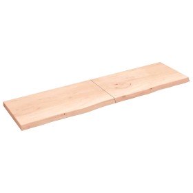 Estante de pared madera maciza roble sin tratar 220x60x(2-6) cm en Estanterías | Comprar online en Foru.es
