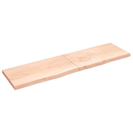 Estante de pared madera maciza roble sin tratar 220x60x(2-6) cm en Estanterías | Comprar online en Foru.es